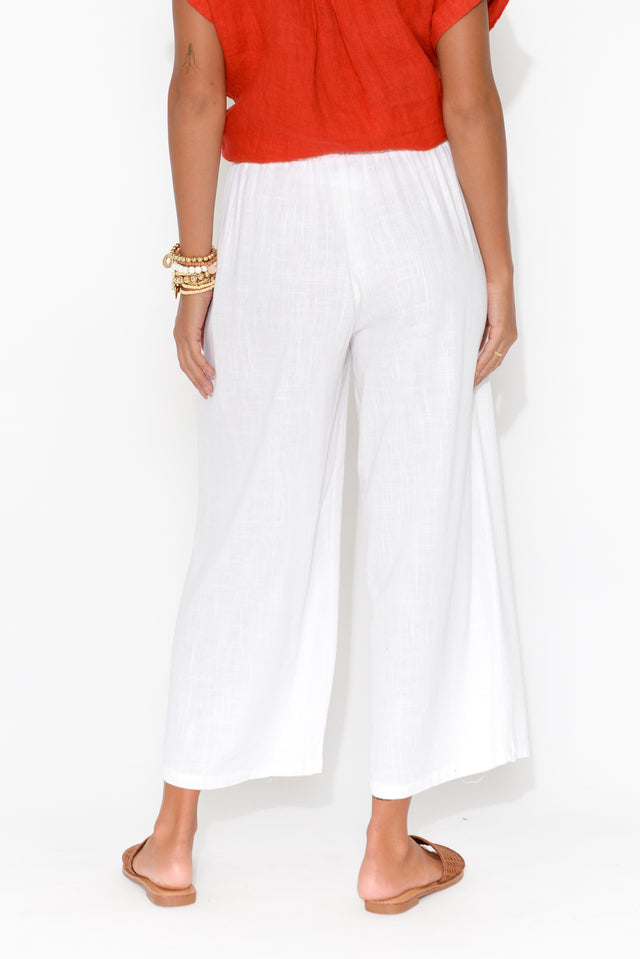 Minnelli White Linen Cotton Pants image 4