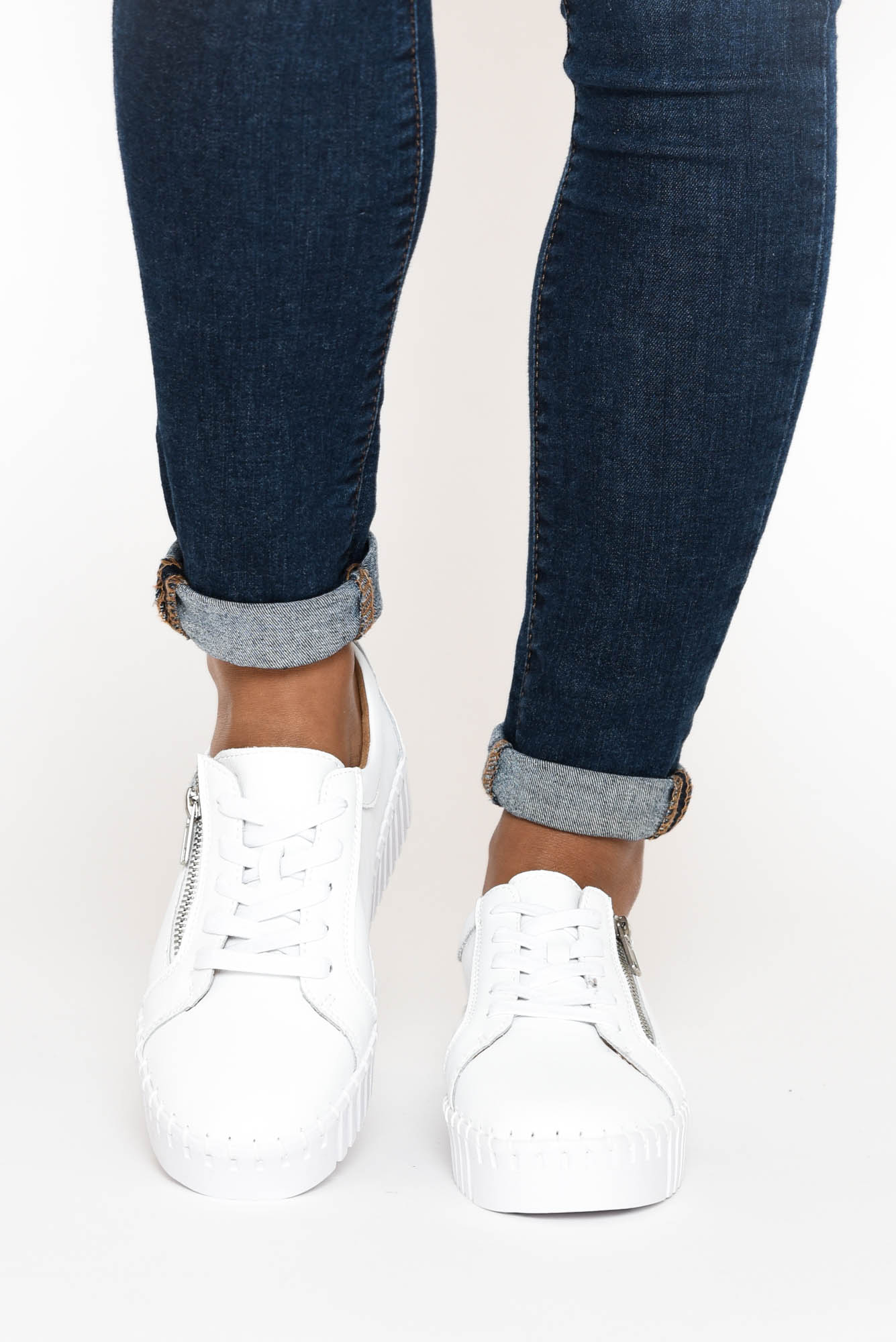 Medusa White Platform Sneaker - Blue Bungalow AU