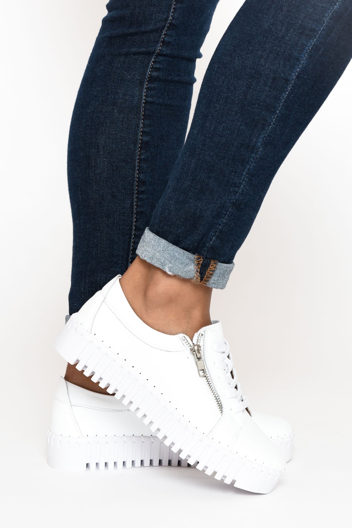 Medusa White Platform Sneaker - Blue Bungalow AU