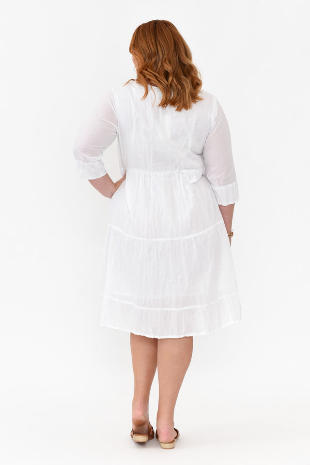 Milana White Crinkle Cotton Dress image 11