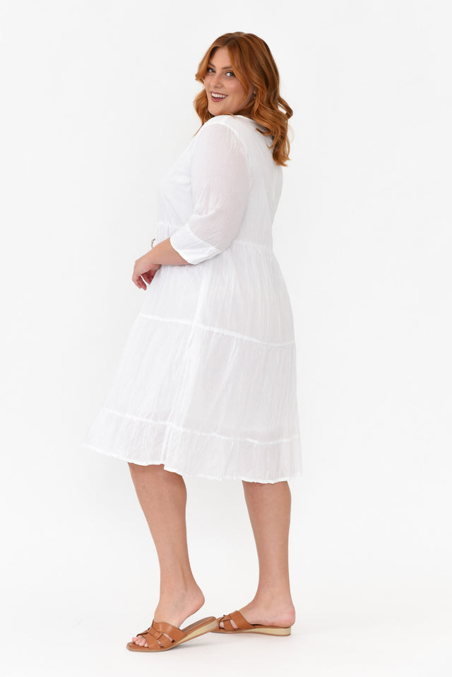 Milana White Crinkle Cotton Dress image 10