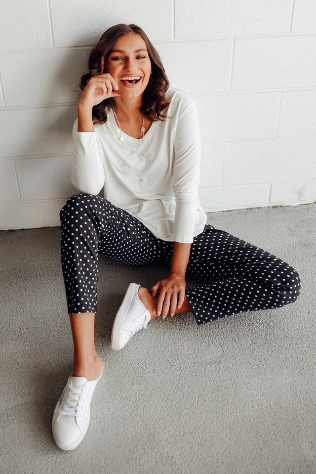 Milo Black Spot Stretch Pants