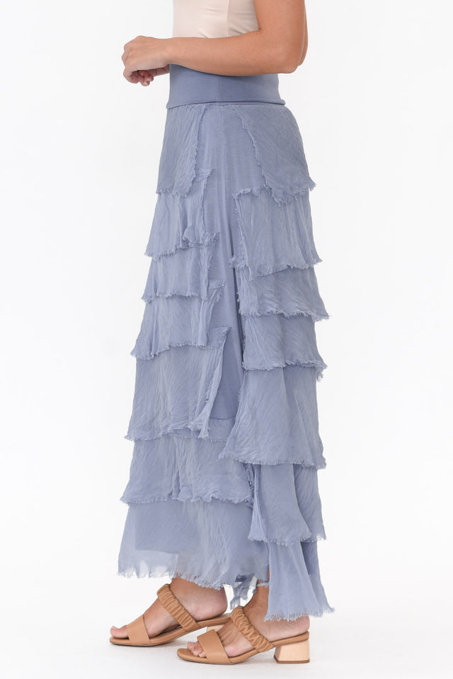 Natty Blue Silk Layer Skirt