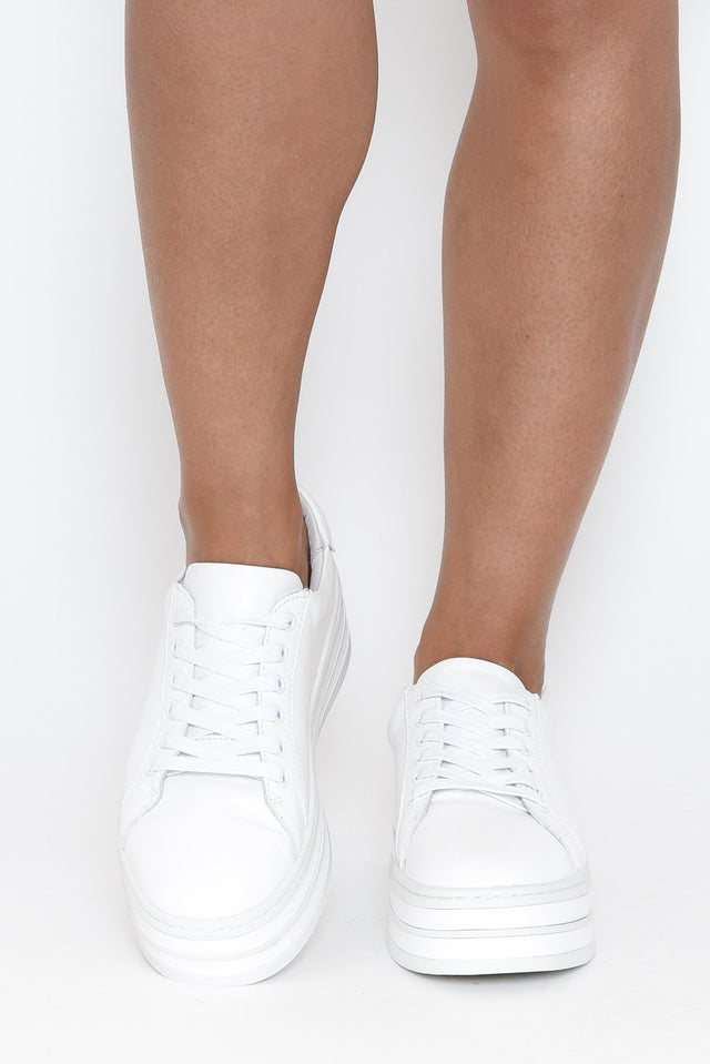 Oracle White Leather Platform Sneaker
