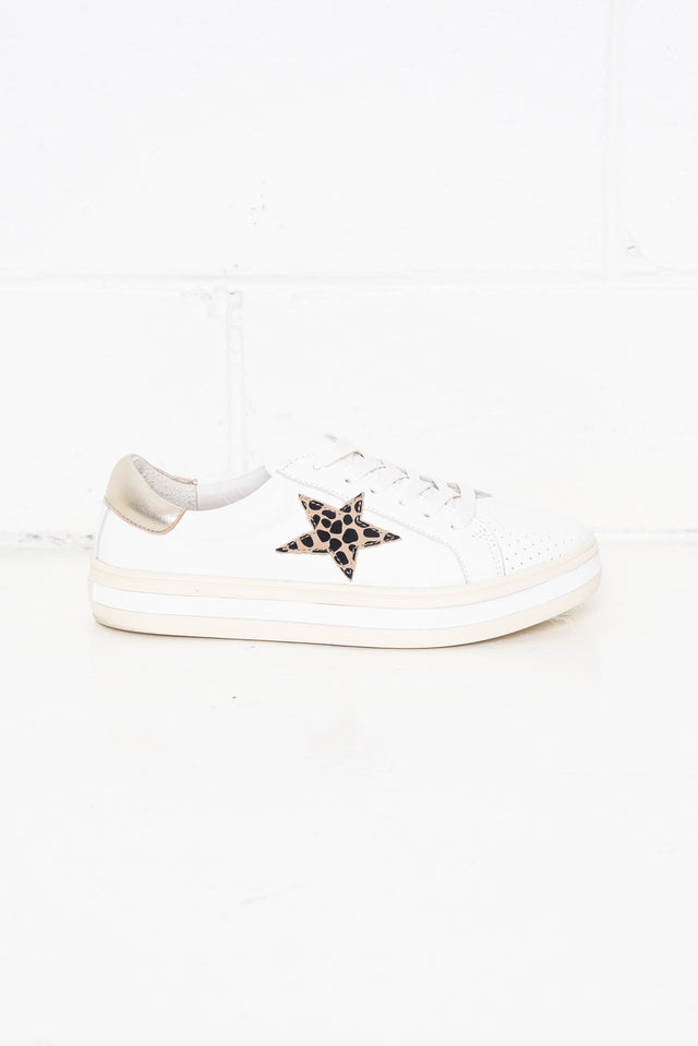 Pixie Star White Leopard Leather Sneaker