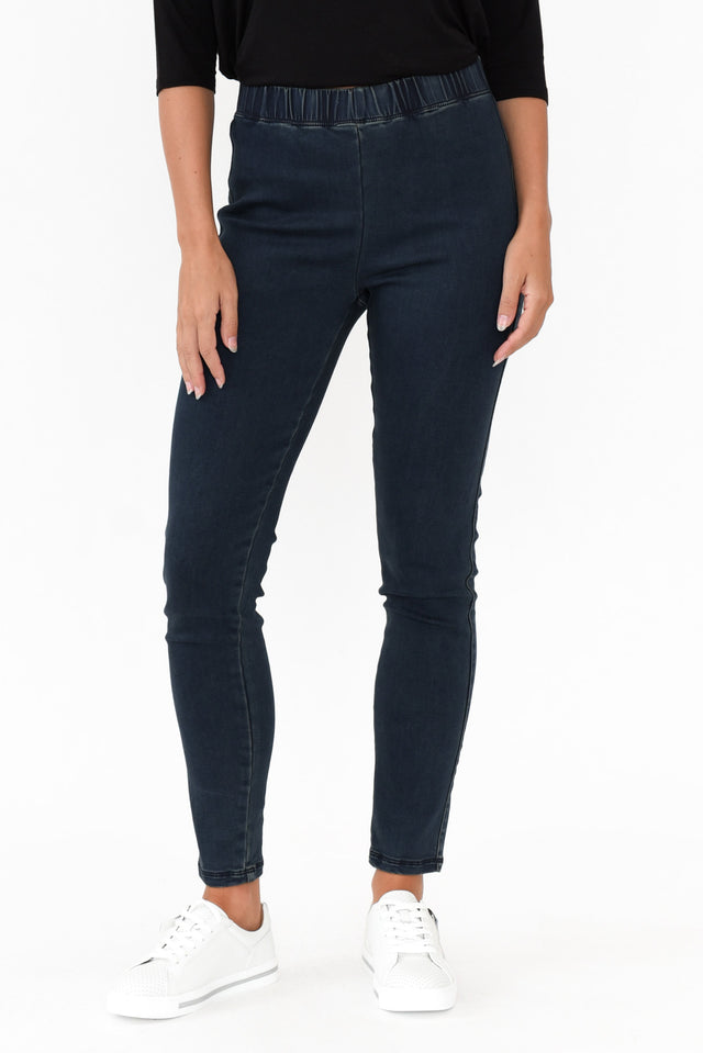 Polly Blue Cotton Stretch Pant  