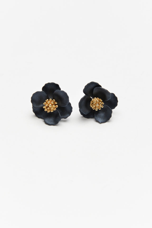 Poppy Navy Stud Earrings