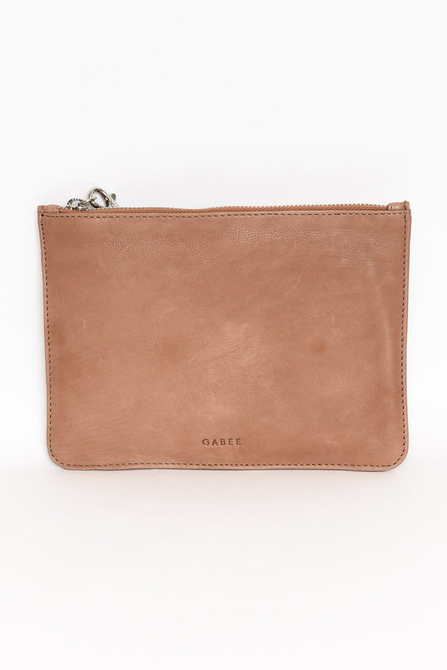 Queens Taupe Leather Clutch image 4