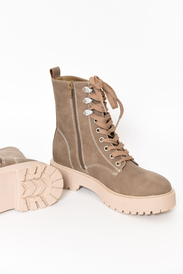 Raine Taupe Lace Up Boot