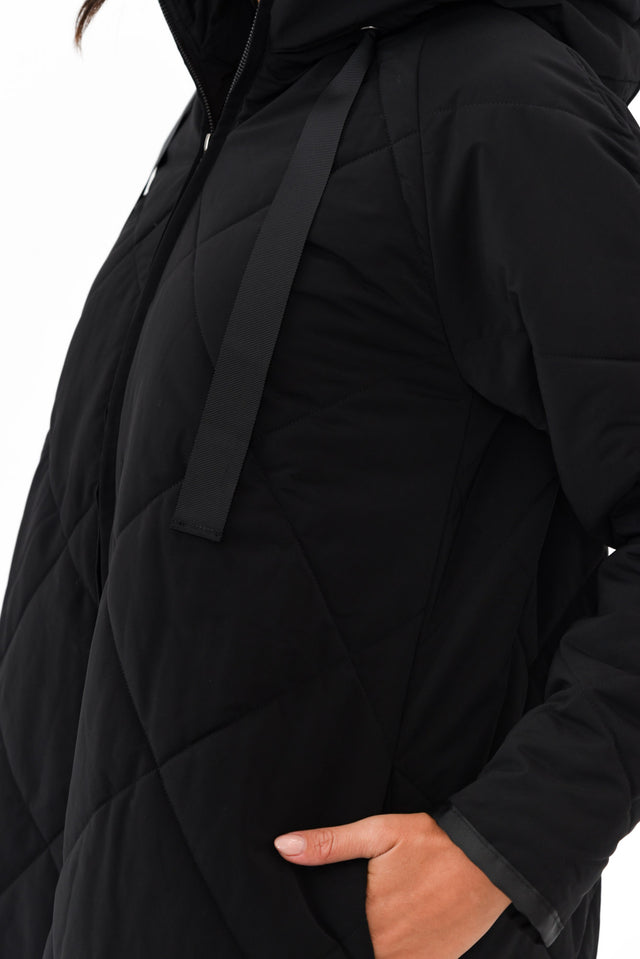 Ramsay Black Quilted Puffer Coat image 6
