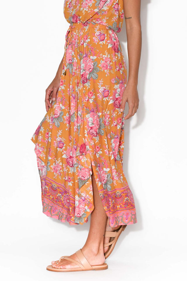 Rara Antique Floral Midi Skirt