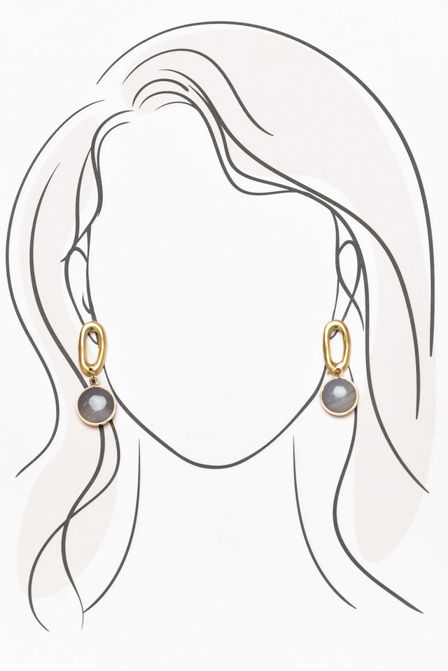 Samira Gold Mocha Drop Earrings image 2