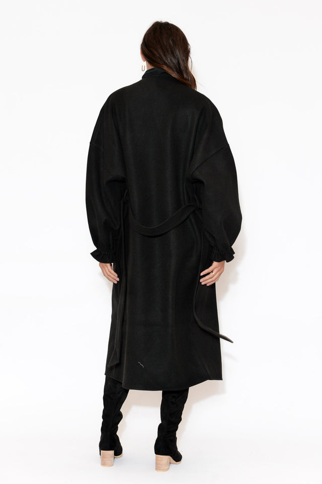 So Close Black Wool Blend Coat image 5