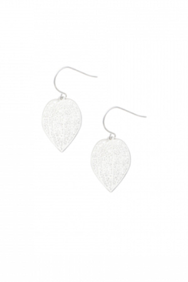 Silver Mini Leaf Lace Earring - Blue Bungalow image 1