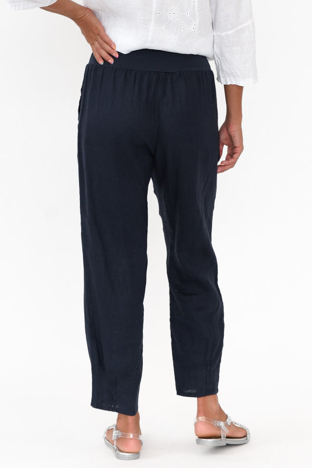 Jensen Navy Cotton Stretch Pants - Blue Bungalow