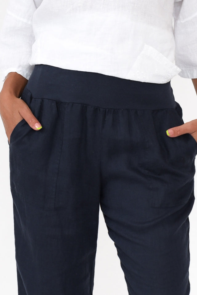 Tatum Navy Linen Pants thumbnail 4