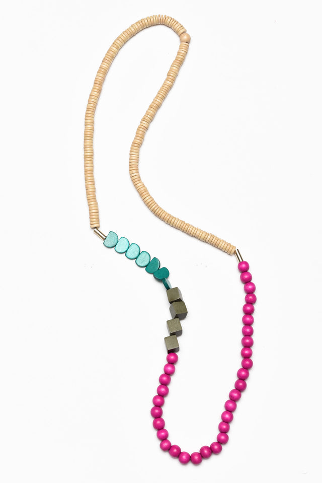 Tessa Pink Long Beaded Necklace image 2