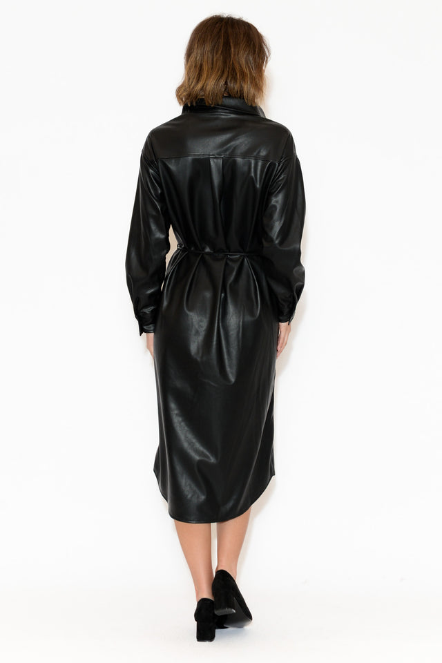 Trinity Black Faux Leather Dress