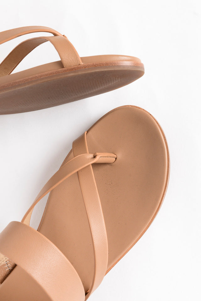 Tuesday Nude Leather Strappy Slide