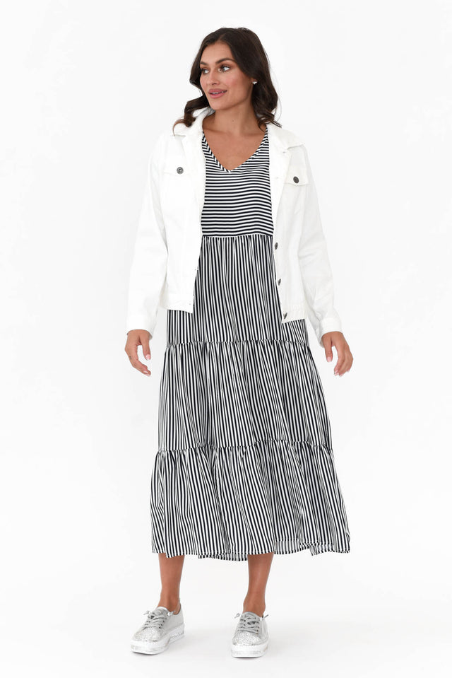 Tully Navy Stripe Maxi Dress