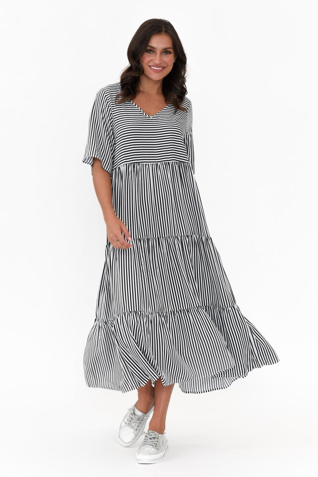 Tully Navy Stripe Maxi Dress