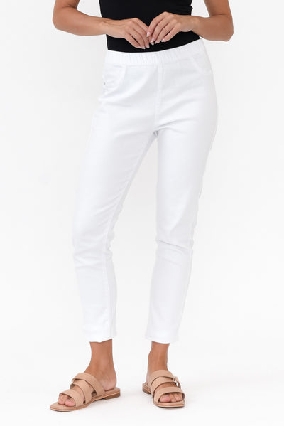 Verona White Cotton Stretch Jean  