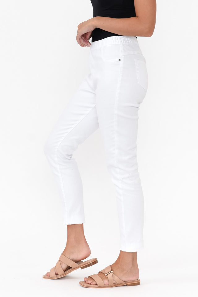 Verona White Cotton Stretch Jeans