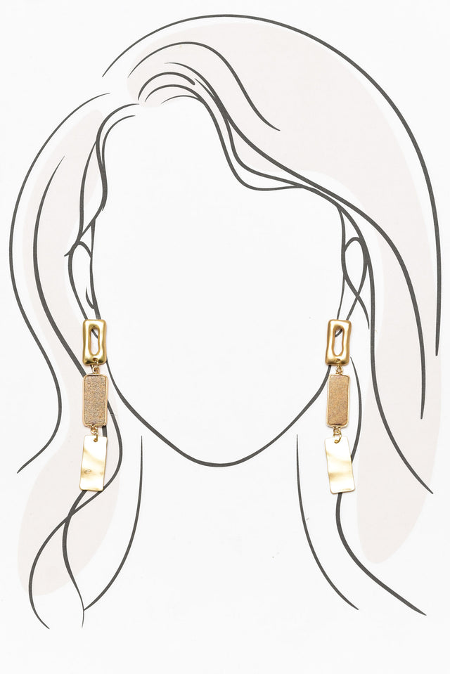 Wrena Gold Abstract Drop Earrings